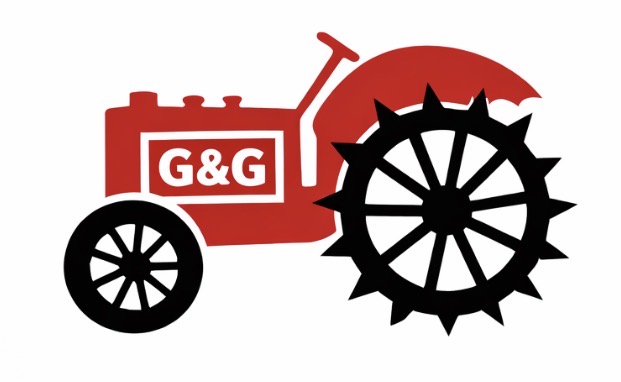 The original flat red and black G&G tractor mark